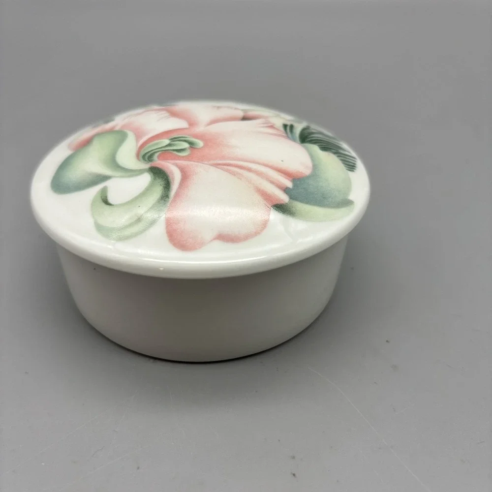 Vintage Limoges Anais Anais Porcelain  Trinket Box with Floral Lid